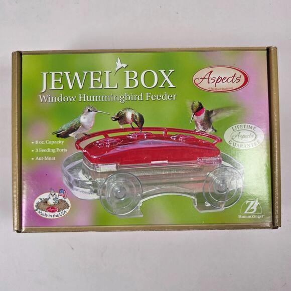 Jewel Box Window Hummingbird Feeder w/Ant Moat - New Open Box - MPN #407 USA - Picture 1 of 11